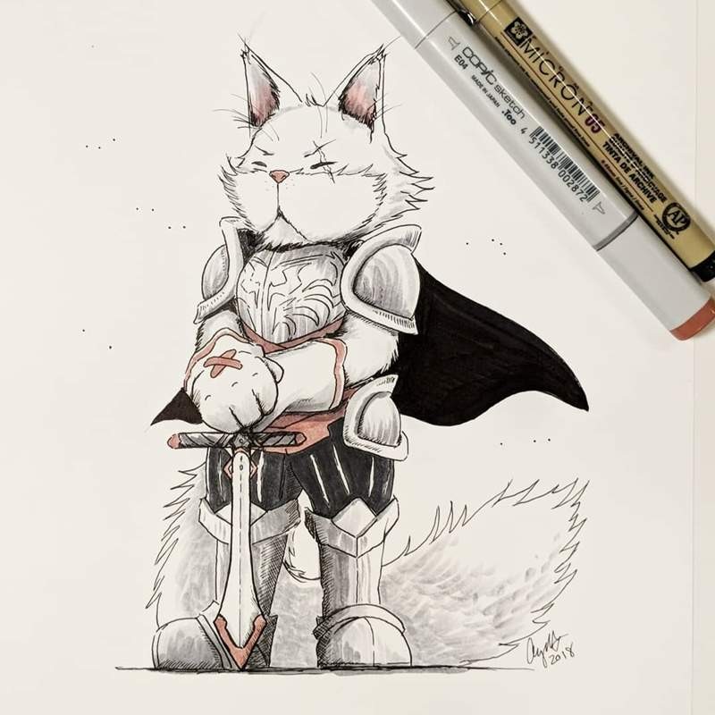 RPG职业喵星人 高冷猫咪插画角色扮演游戏