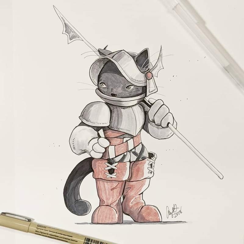 RPG职业喵星人 高冷猫咪插画角色扮演游戏