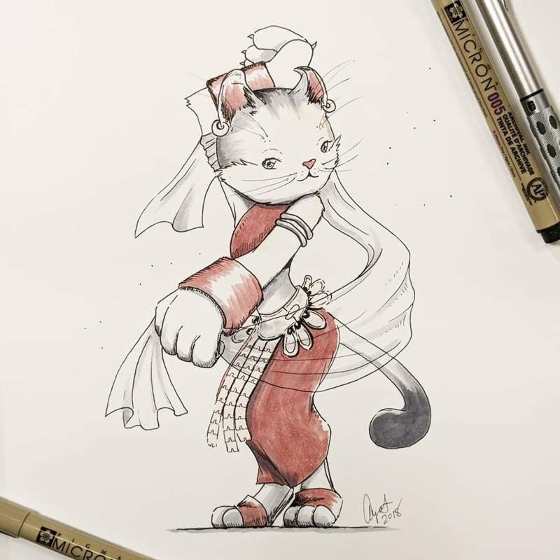 RPG职业喵星人 高冷猫咪插画角色扮演游戏