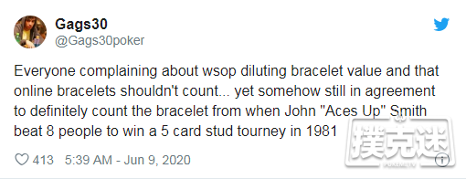 传统赛事WSOP改为线上引牌手炸锅
