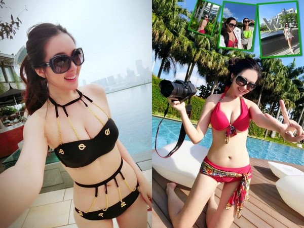 网红张嘻嘻「细腰、、比基尼」 泳装穿搭超撩人