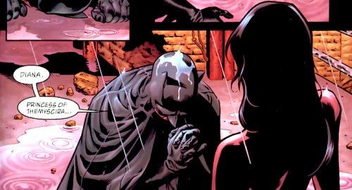DC漫画《神奇女侠：海克提亚誓约》 蝙蝠侠跪地亲吻神奇女侠大腿掉价