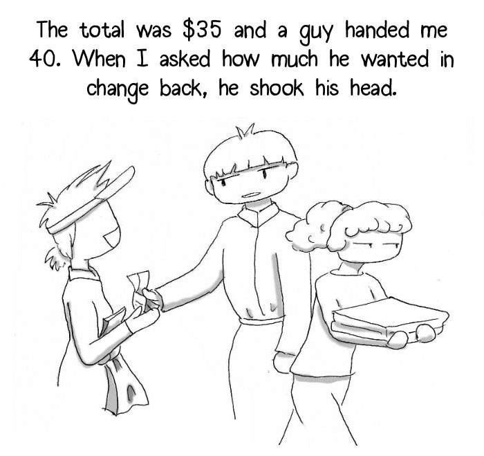 网络漫画家画出披萨外送员的辛酸 收小费被说成是小偷