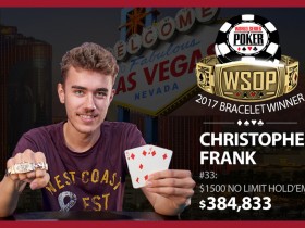 【6upoker】WSOP赛讯：Chris Frank取得$1,500无限注德州扑克锦标赛冠军