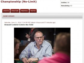 【6upoker】Howard Ledereru阔别六年首度参加WSOP赛事