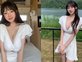 【6upoker】20歲「南韓巨乳妹」房車旅行慶生！純白小洋裝也包不住「兇猛豪乳」！