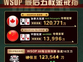 【6upoker】GG扑克WSOPC每日赛况更新！5月27日 WSOP最后五枚金戒指