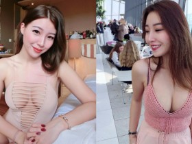 【6upoker】「大馬巨乳妹」真的好大 肉色深V泳衣緊貼曲線像沒穿!企圖使人邪惡啊…