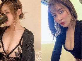 【6upoker】正妹「徐紜」穿火辣睡衣喝茶太撩人,「飽滿深V美乳」好養眼!