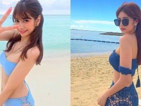 【6upoker】真的是空的!甜美鄰家正妹竟穿「簍空泳褲」賣弄性感,反差讓人意外!