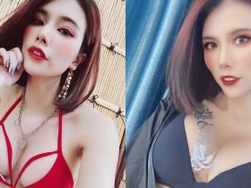 【6upoker】火辣主持人「菁菁」紅色比基尼超爆乳,惹火的穿搭「畫面好兇」!