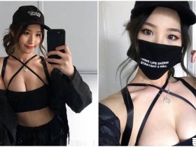 【6upoker】口罩正妹胸前大露「豐滿美乳」,養眼兩粒「長輩太有料」了!