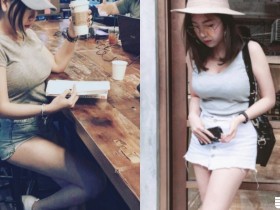 【6upoker】新竹咖啡廳「超胸巨奶妹」低頭讀書,直接把胸部「整個放在桌上」黑咖啡都喝成拿鐵啦~