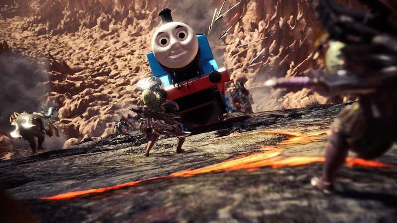 《魔物猎人：世界》汤玛士小火车登场 皮笑肉不笑诡异画面令人恐怖