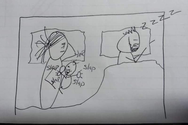 辣妈夜间哺乳姿势插画爆红 人妻用插画告诉丈夫为什么精疲力竭