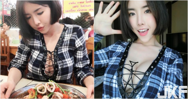 【6upoker】吃麻辣鍋驚見「短髮巨奶妹」！超狂暴綁帶「爆乳洋裝」中路開開！渾圓飽滿好下飯啊！