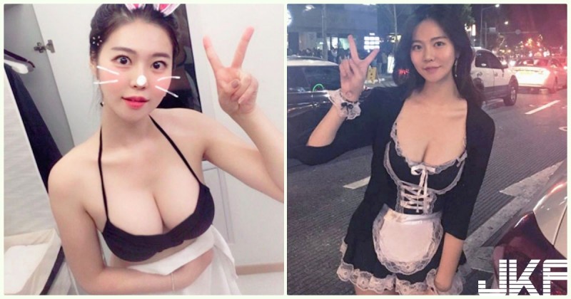 好胸！飲料店捕捉「黑衣奶妹」爆乳女僕太犯規！豪大大的「銷魂乳量」畫面逼死人…