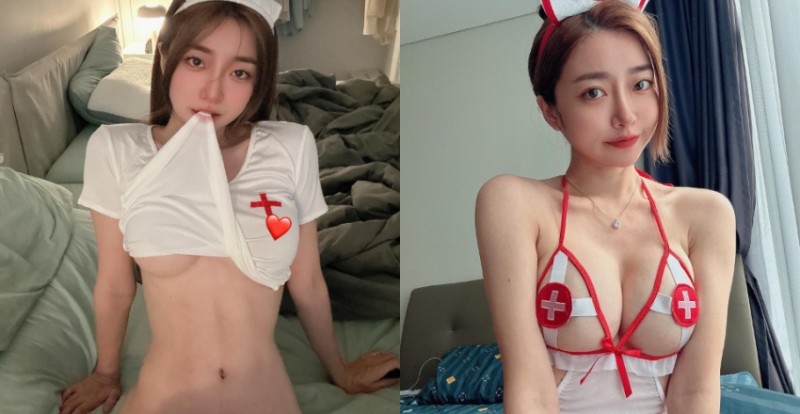 哪套比較好看？性感小護士「妍妍兒」用火辣身材幫客人活血