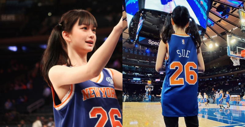 籃球寶貝！大眼正妹「Susan」雙馬尾現身NBA籃球賽，超強顏值連攝影師也讚嘆轉播！