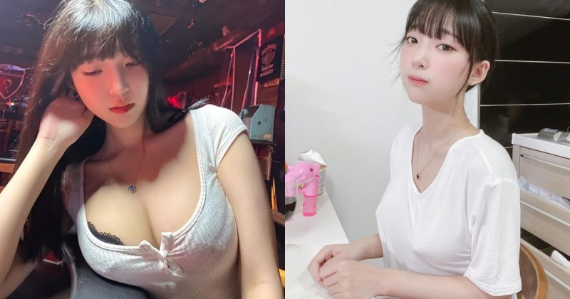 【6upoker】「清純大奶妹」天使臉蛋魔鬼身材！在家只穿T恤不穿內衣，堅挺形狀跑出來啦！