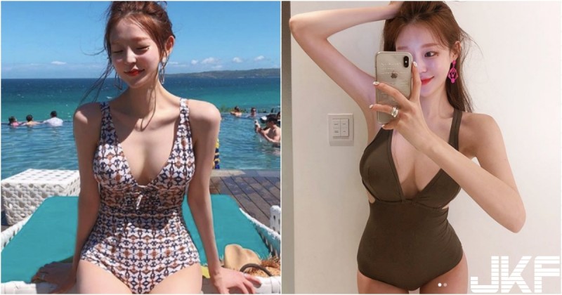 【6upoker】「白嫩爆乳老闆娘」親自示範！中路開開「雪白美胸」大方溢出！連身泳裝也好辣！