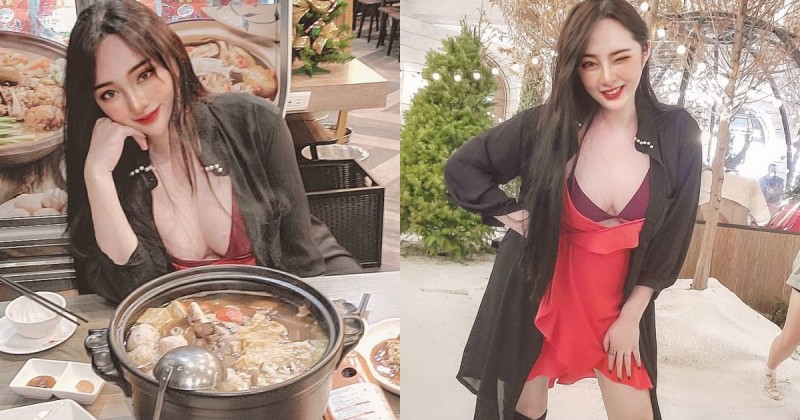 嗆辣護理師黃靜下班「爆乳吃羊肉爐」，超渾圓「雪白巨乳」光看就補好補滿！