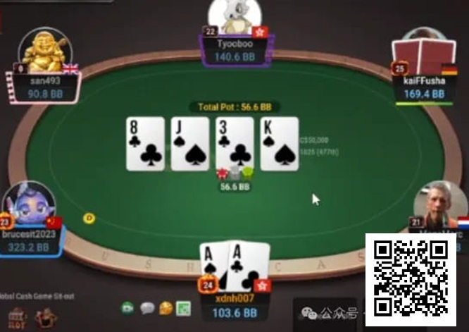 【EV扑克】牌局分析：双听花转牌check