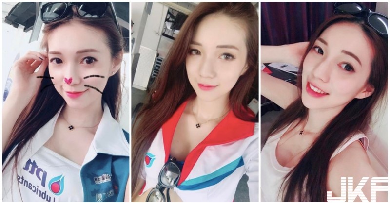 賽車場超養眼女神！天使臉孔一笑就讓人融化！