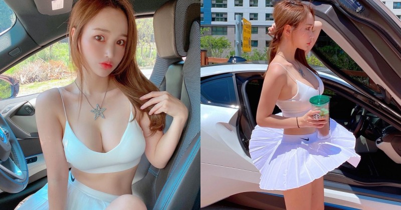 【6upoker】風好喧囂！「爆乳辣妹」小裙子翻飛好刺激，頂級美腿和絕對領域讓人好期待下一秒！