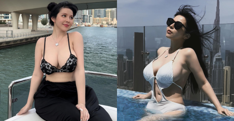 【6upoker】杜拜驚見猛乳妹「香菱Mandy」，遊艇只穿內衣大顯「巨大浮標」