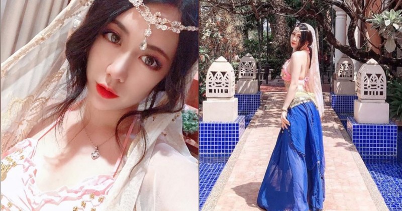 【6upoker】根本中東公主！大眼正妹「Gogo狗狗」體驗不同風情，異域服飾也藏不住32E美胸！