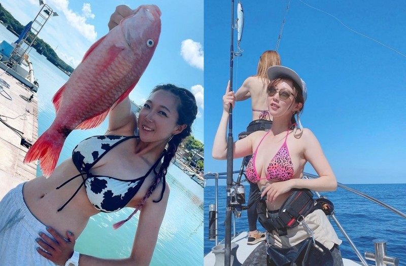 【6upoker】海上捕獲「爆乳海釣妹」比基尼性感釣魚 如果我是一隻魚直接跳上來咬她餌