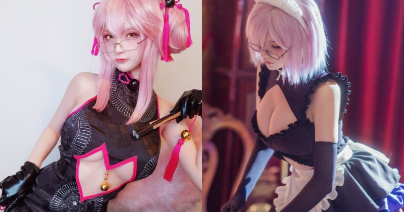 【6upoker】老爺請用茶!「大奶正妹」扮成女僕雪乳爆出,彎腰倒茶角度讓人口超渴!