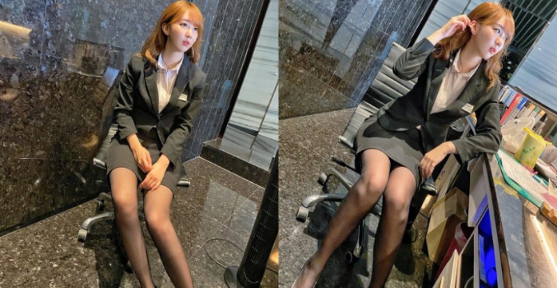 【6upoker】前空服員「寇妮 Connie」轉戰飯店櫃檯　制服底下的黑絲美腿太性感