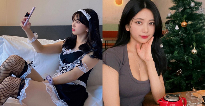 【6upoker】「絕頂正妹」女僕裝萌甜自拍，側拍驚現「蜜枝大腿」網友狂讚