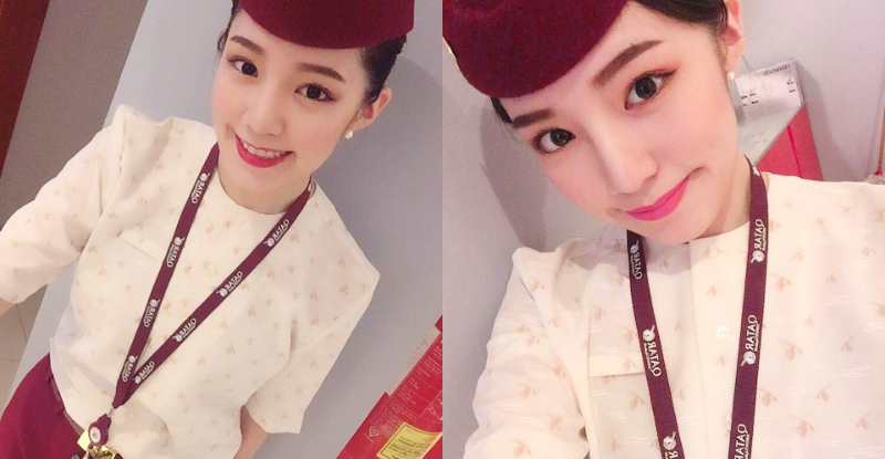 【6upoker】美到國外去！卡達航空台灣空姐「小陳妍希」，精緻五官超吸睛！
