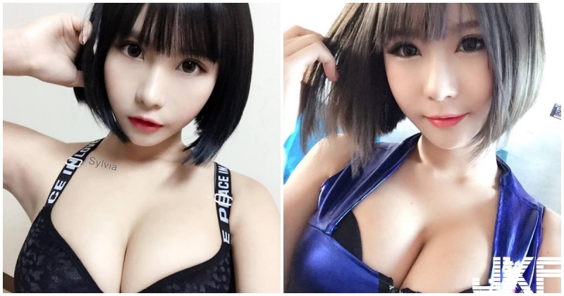 【6upoker】短髮女甜心「希維亞」！　火辣比基尼照好兇悍，F奶快爆出來了！