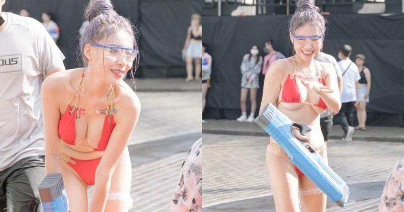 【6upoker】電眼正妹「Abby」挺巨乳打水戰！超清涼噴水畫面讓粉絲大飽眼福！