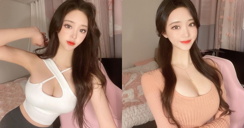 【6upoker】美胸正妹「上圍很兇腰又細長」，「火辣的車頭燈」太極品了！