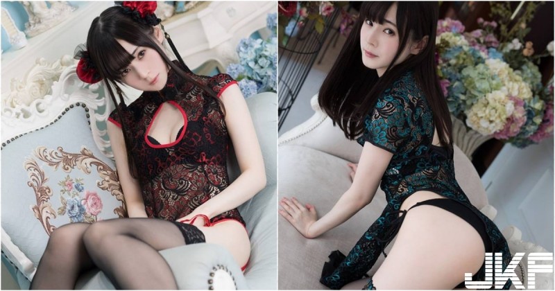 【6upoker】「甜美嫩妹」旗袍誘惑！造型多變太會玩，「飽滿美臀」對著鏡頭好勾人！