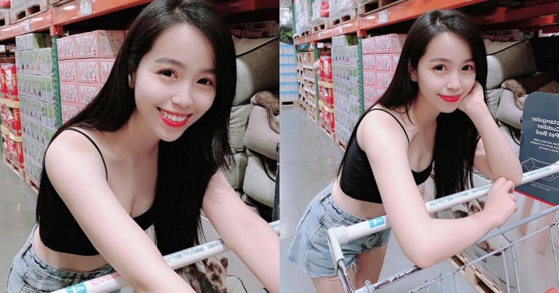 【6upoker】好市多大採購！甜美氣質正妹「Alva」細肩帶爆乳背心，「雪白美乳」若隱若現！