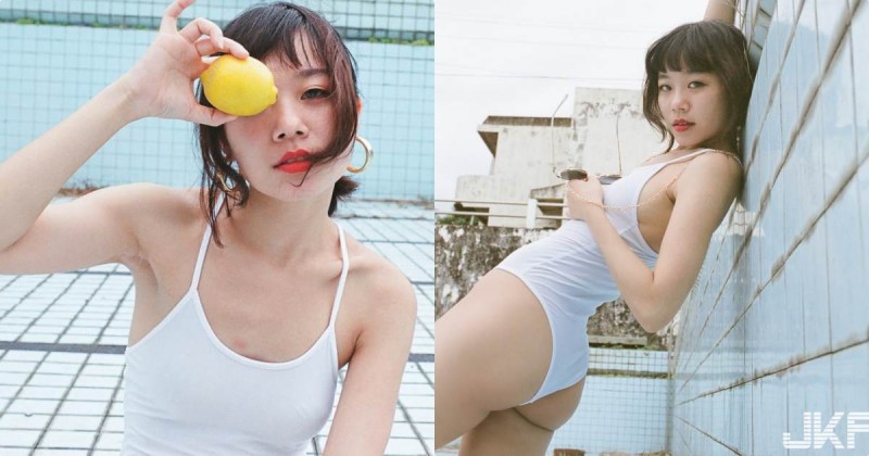 【6upoker】青春辣妹「白白」的火辣誘惑，連身比基尼盡顯「優質S曲線」！