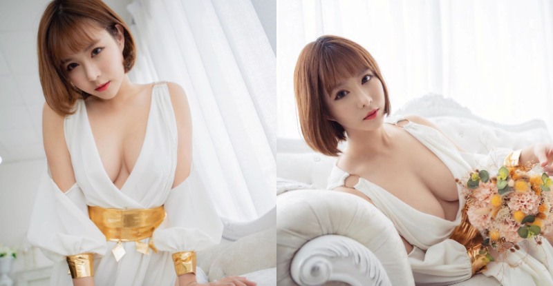 【6upoker】眼神很毒！Ｆ級尤物「希維亞Sylvia」側躺掉出白皙嫩乳，強大奶力無限震撼雄性圈！