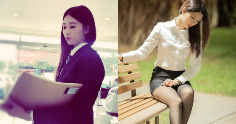 【6upoker】汽車業務「薛歆儀」號稱鈴木全智賢　套裝下是修長曲線