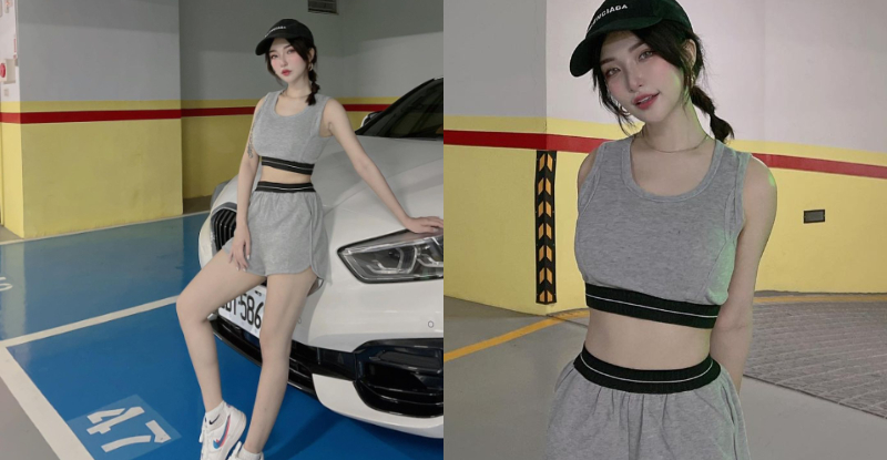 【6upoker】香車配美人！「白皙正妹」倚靠車頭太吸睛，「大眼甜笑」讓司機戀愛