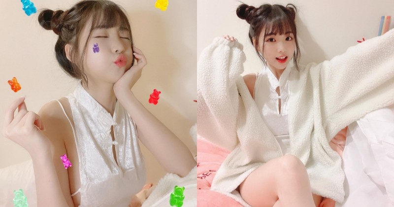 【6upoker】清新可愛的「軟萌系正妹」趙兔兔，性感旗袍小露「雪白側乳」，粉絲看到受不了！