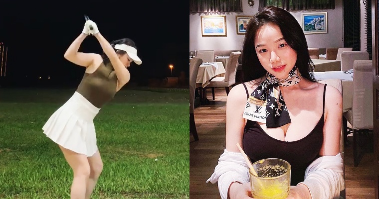 【6upoker】打高爾夫爆紅！爆乳甜心「張雪兒」正面曝光也讓人戀愛！曬「深溝、蜜桃尻」送福利