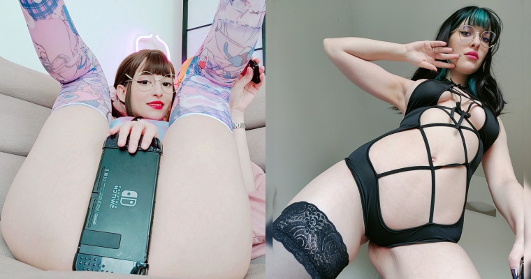 【6upoker】這樣曬 Switch 合理嗎？巨乳 Coser「腿夾遊戲機、手拿 A 漫」超火辣！上萬粉絲全嗨翻