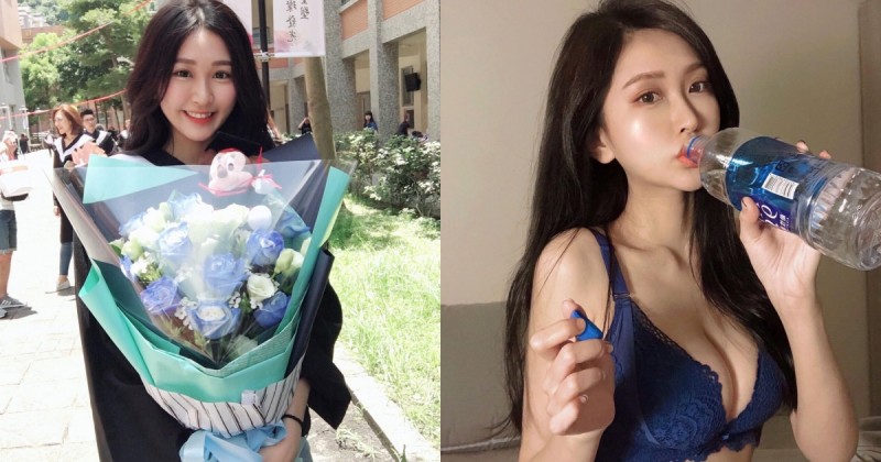 【6upoker】華夏科大畢業的「氣質甜心」，穿內衣「挺雪白美乳」喝水自拍，網友驚呼：要噴鼻血