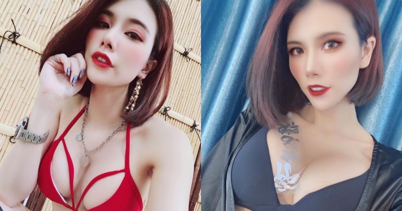 【6upoker】火辣主持人「菁菁」紅色比基尼超爆乳，惹火的穿搭「畫面好兇」！